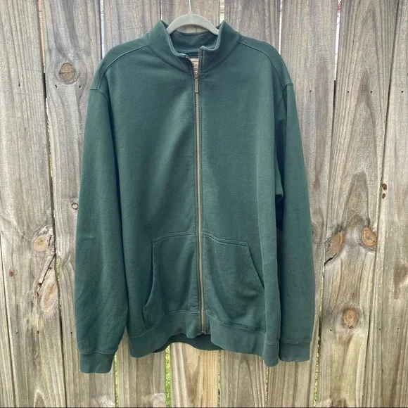 L.L.Bean Full zip up Sweatshirt Hunter Green Men’s Large \ Tall - Picture 3 of 7